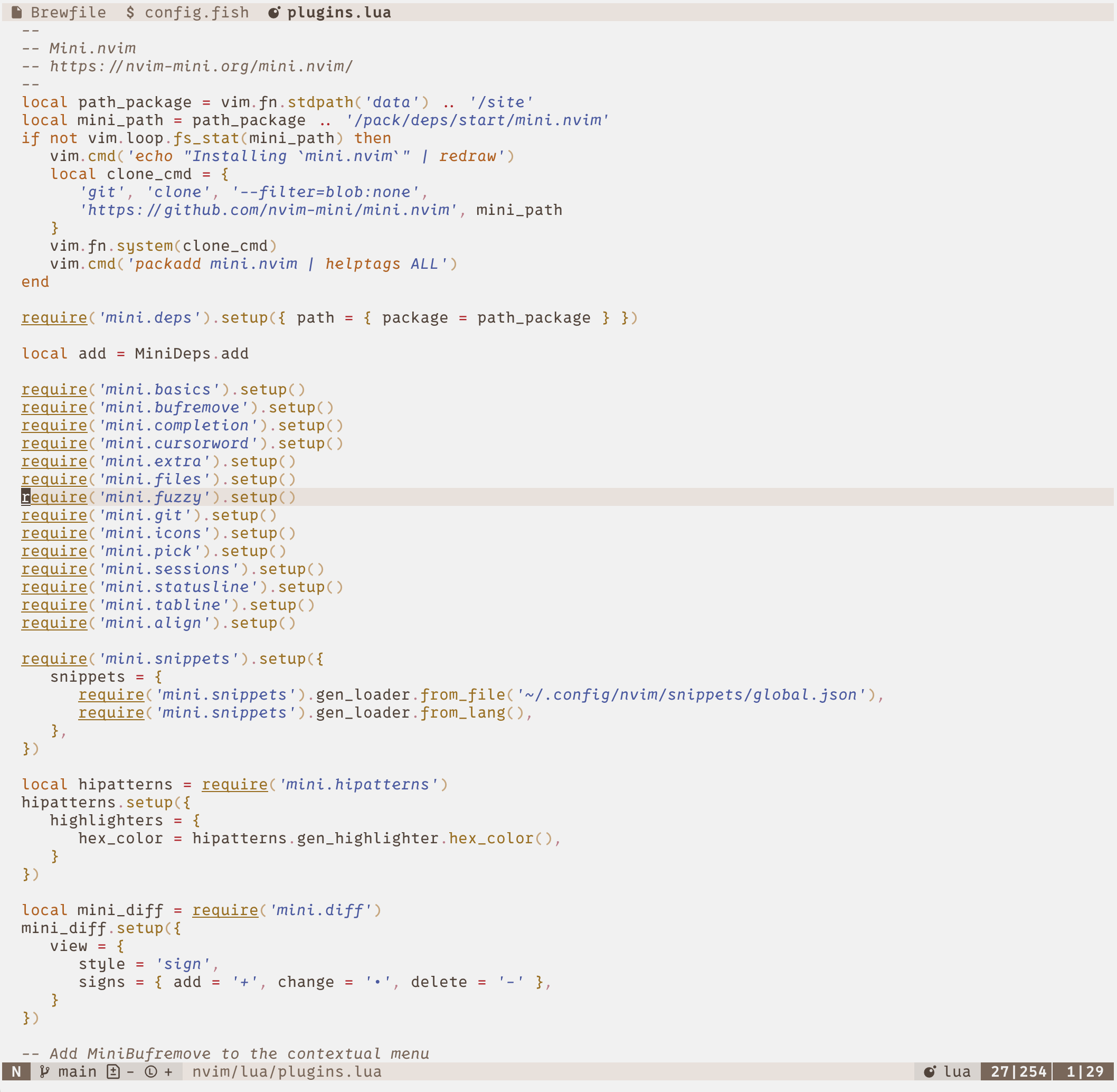 Screenshot of Neovim